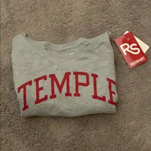 NWT Temple redshirt long sleeve grey shirt